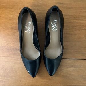 Franco Sarto | Black Leather Frankie Wedge Pump, Size 8